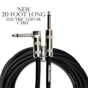 NEW 20' Electric Guitar Cable Cableworks Gator Cases Backline Series Standard